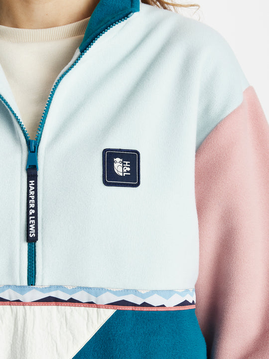 Retro inspired fleece with Harper and Lewis branded zip puller and chest badge.