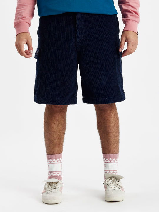 Raye Corduroy Jorts Marineblauw