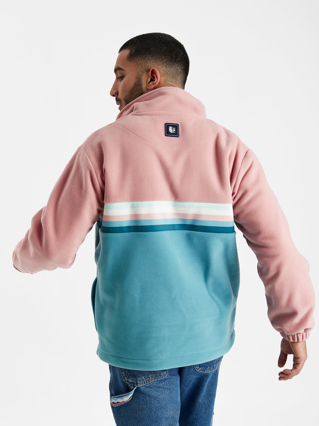 One Eighty 1/4 Zip Fleece Dusty Roze &amp; Staalblauw