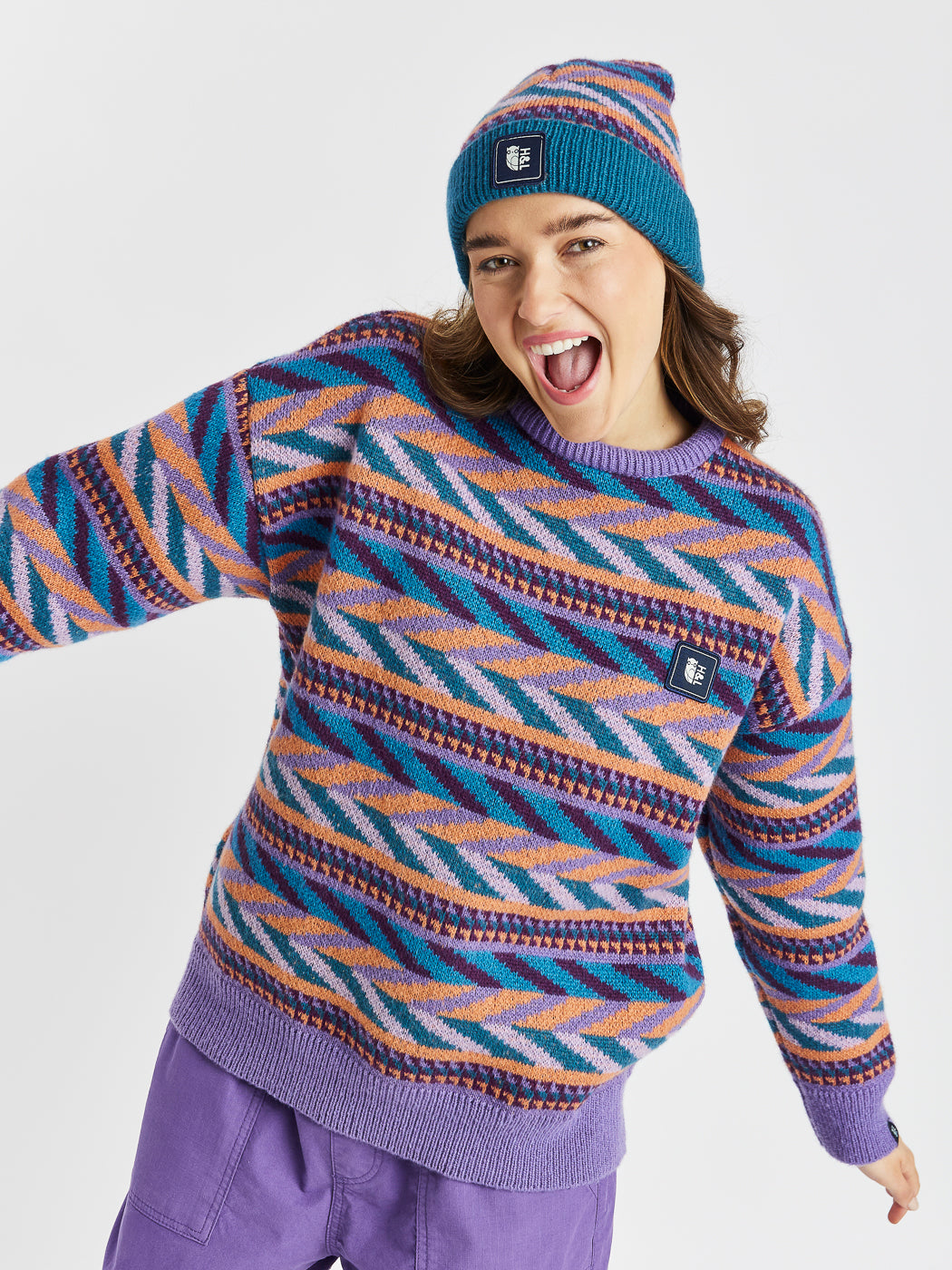 Strickpullover mit Kirby-Retromuster