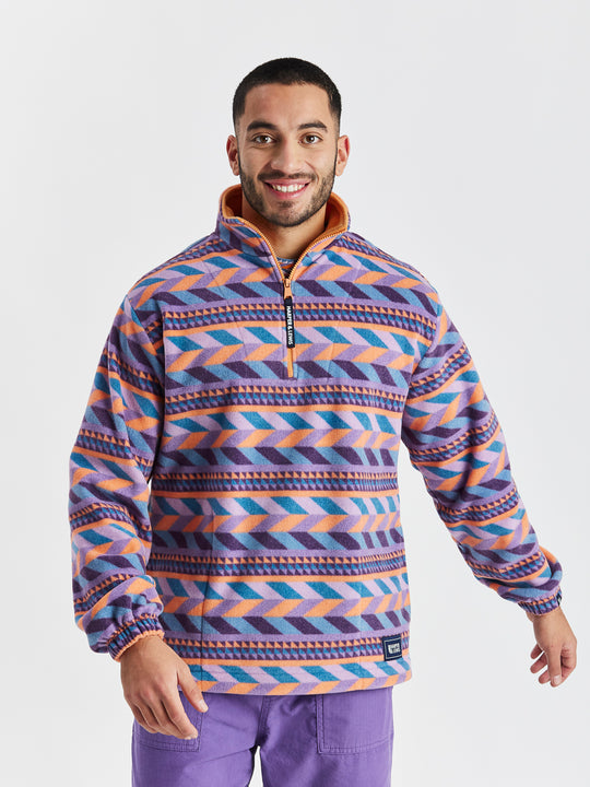 Raine Retro Patroon 1/4 Rits Fleece