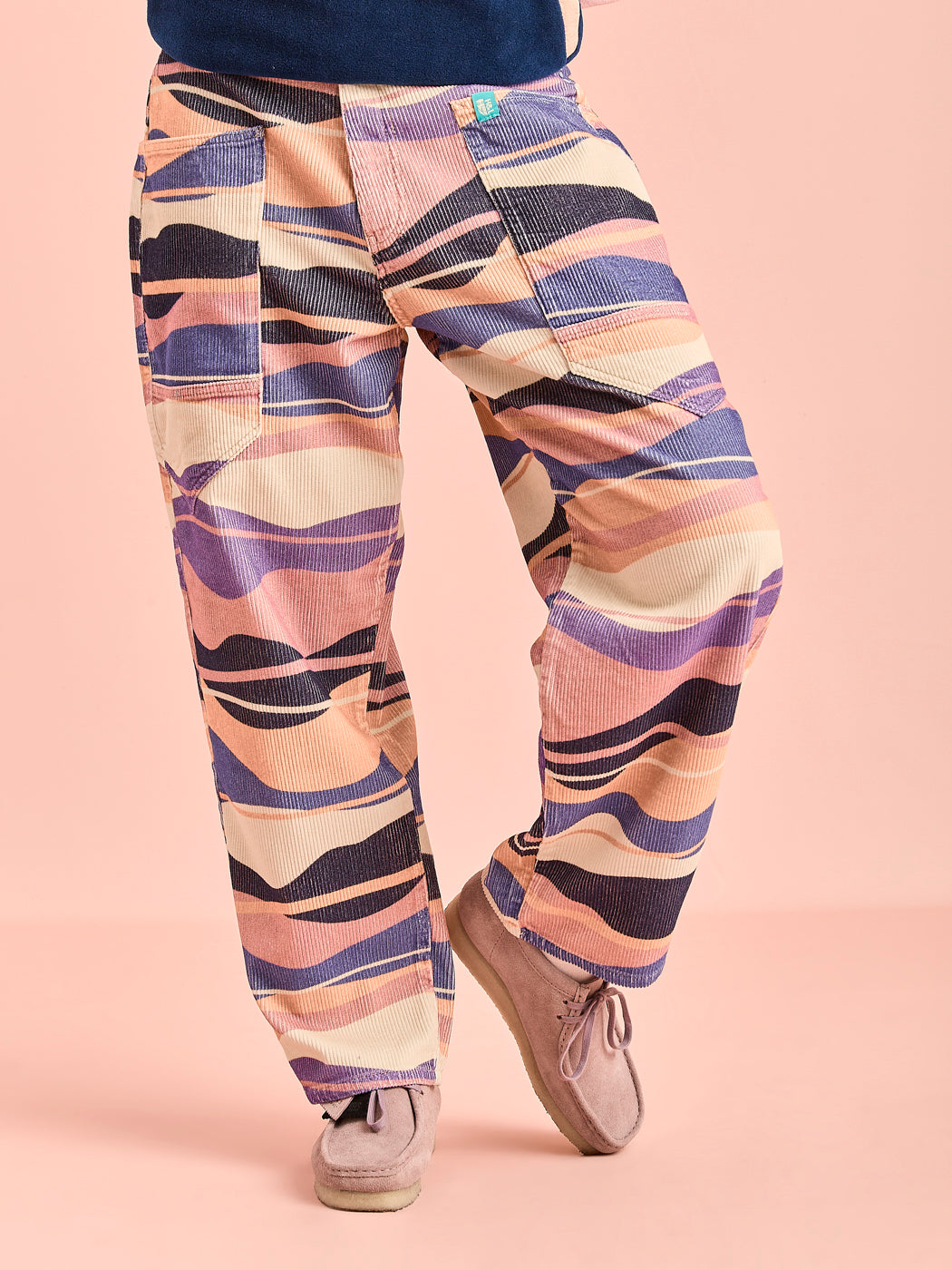 Darby Retro Pattern Corduroy Trousers in the mountain wave pattern