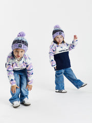 Kids Polar Retro Pattern 1/4 Zip Fleece
