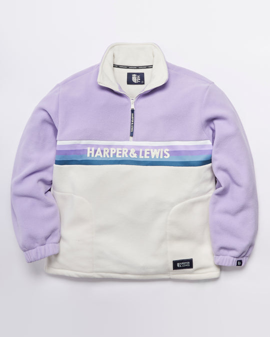 One Eighty 1/4 Zip Fleece Lavender & Cream