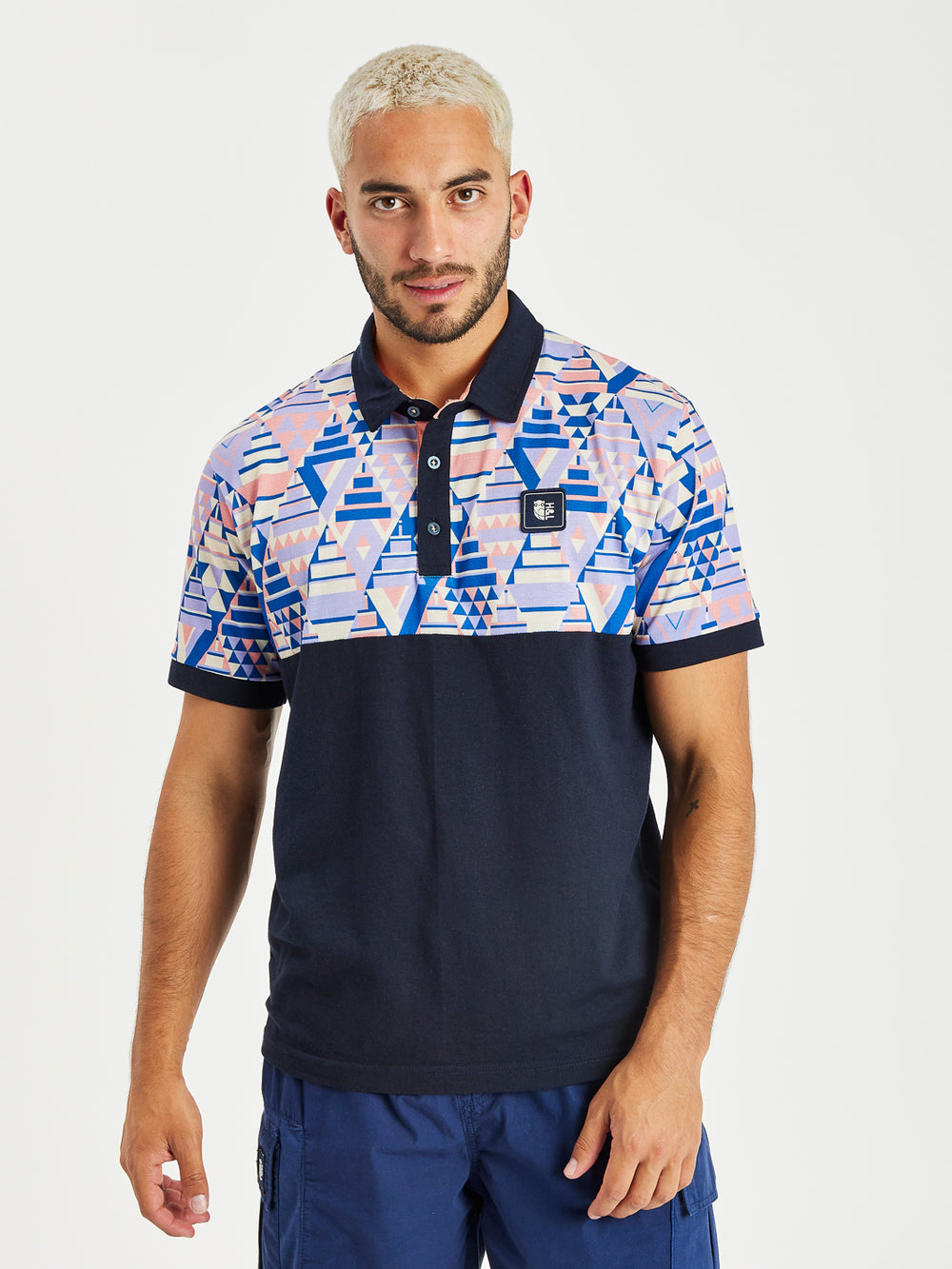 Kaede Retro Pattern Polo Shirt