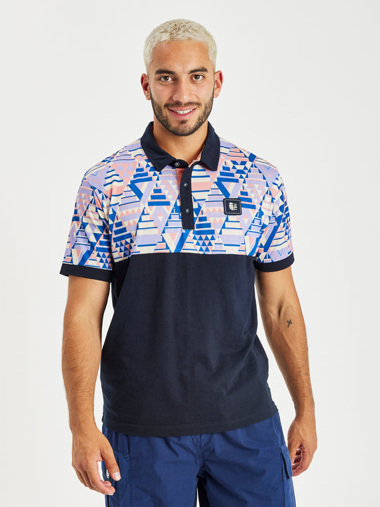 Kaede Retro Pattern Polo Shirt