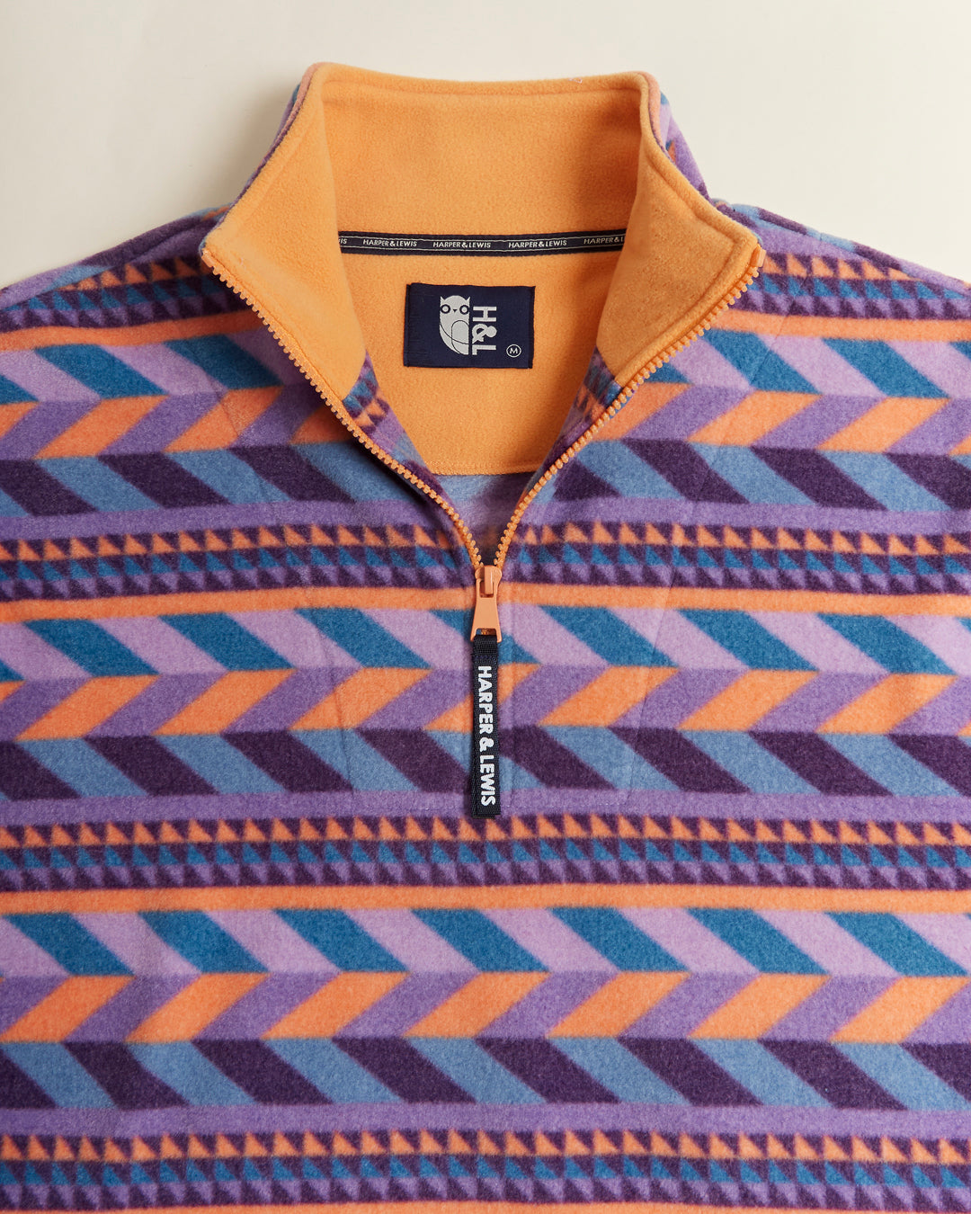 Raine Retro Pattern 1/4 Zip Fleece