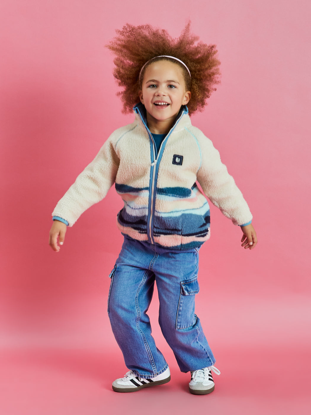 Kids Emerson Retro Pattern Sherpa Fleece