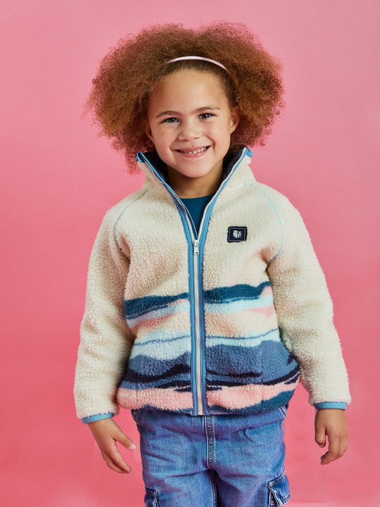 Kids Emerson Retro Pattern Sherpa Fleece