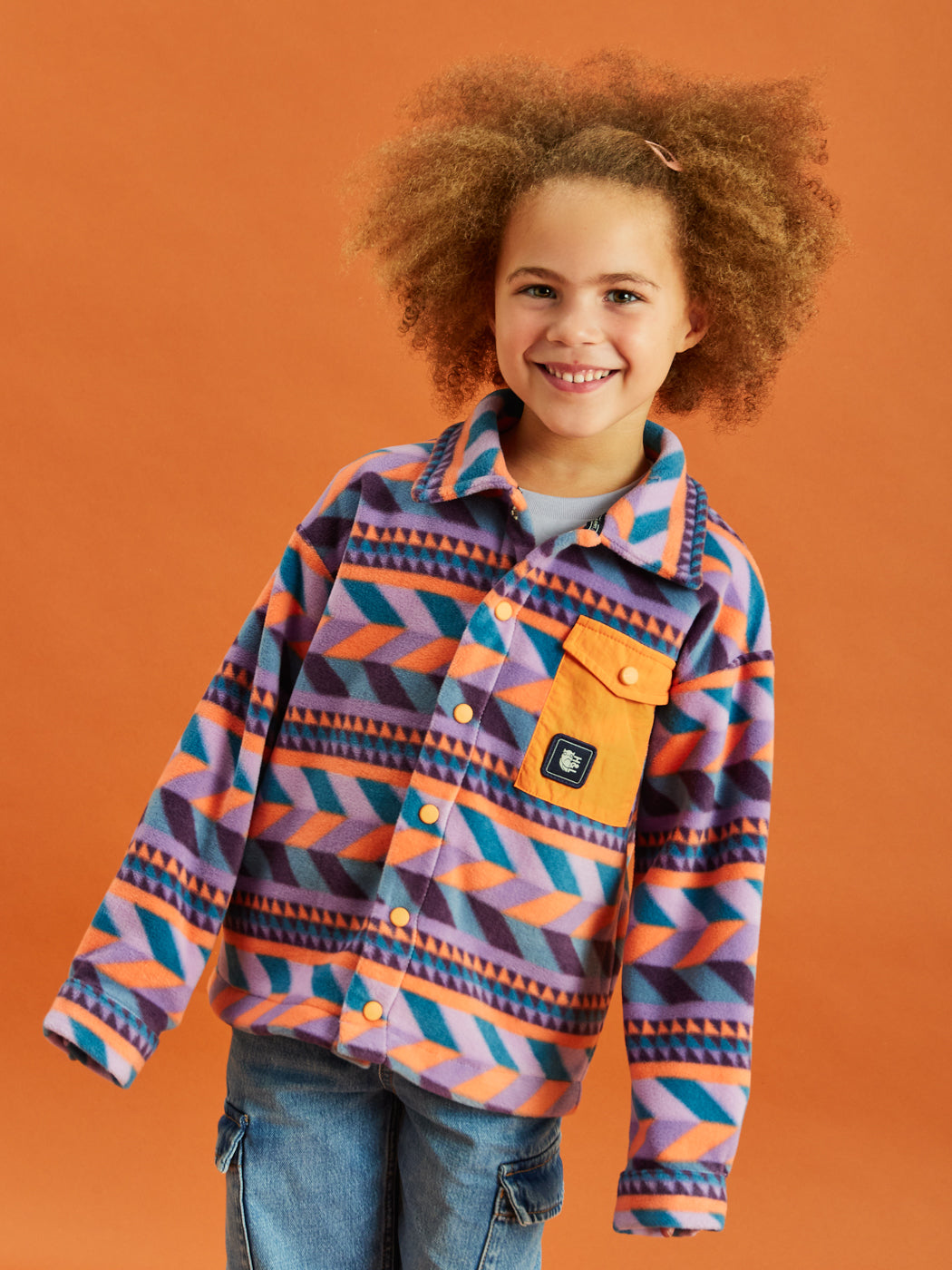 Kids Greer Retro Pattern Fleece Shirt