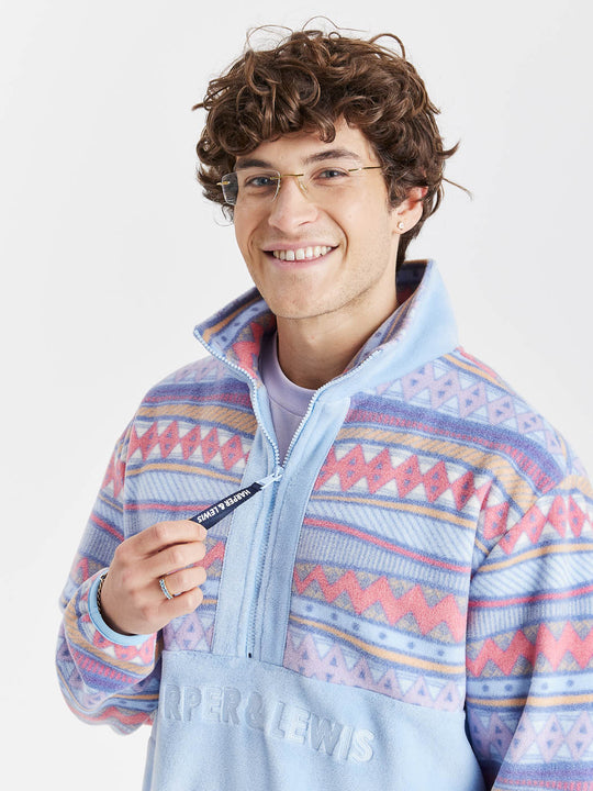 Kailani Retro Pattern 1/4 Zip Fleece