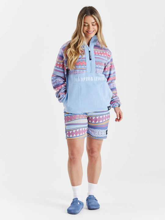 Kailani Retro Pattern 1/4 Zip Fleece