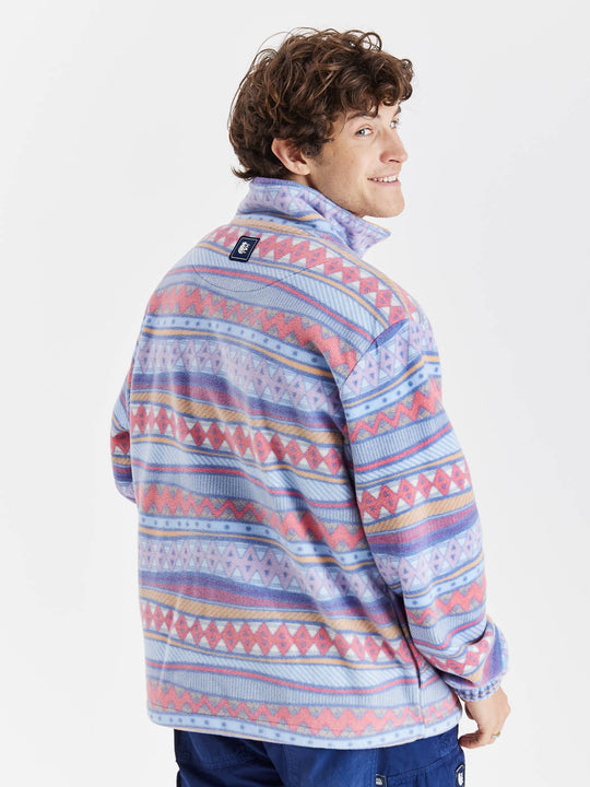 Summi fleece met retropatroon en 1/4 rits