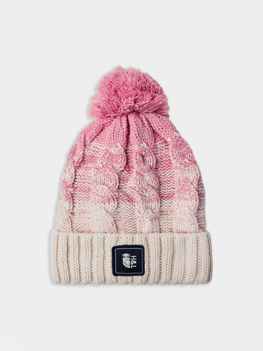 Solden Pom Pom Beanie Dusty Pink and Off White