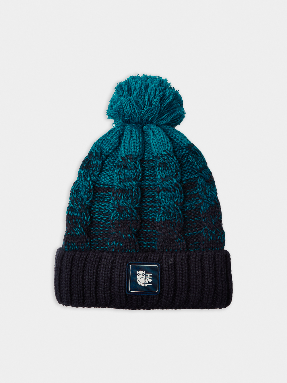 Solden Pom Pom Beanie Teal & Navy