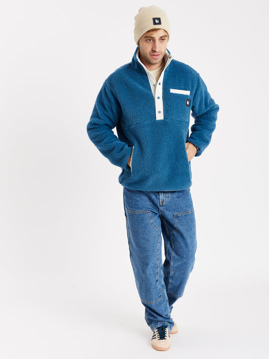 Hawthorn Sherpa Fleece mit Druckknopfverschluss am Hals Petrol 