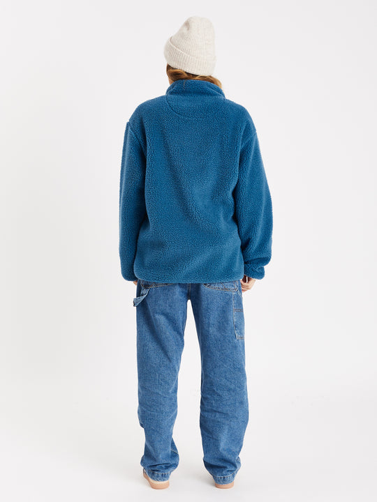 Hawthorn Popper Neck Sherpa Fleece Petrol