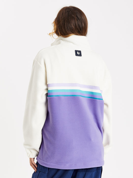 One Eighty 1/4 Zip Fleece Cream & Deep Lavender