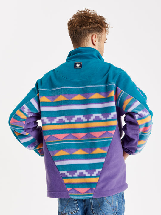 Abelia Retro Patroon 1/4 Rits Fleece