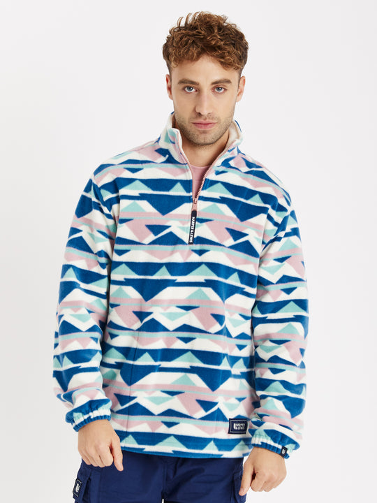 Nevis Retro Patroon 1/4 Rits Fleece 