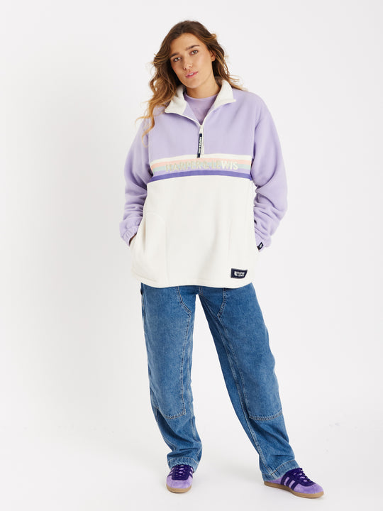 One Eighty 1/4 Zip Fleece Lavender & Cream