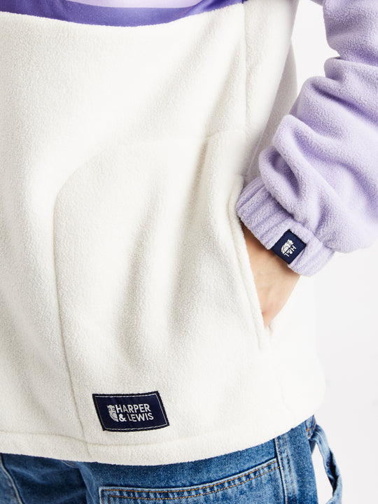 One Eighty 1/4 Zip Fleece Lavendel &amp; Crème