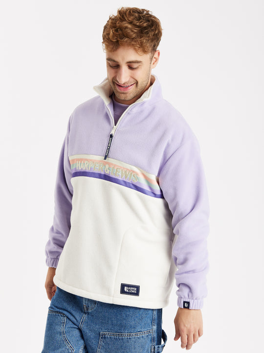 One Eighty 1/4 Zip Fleece Lavendel & Creme