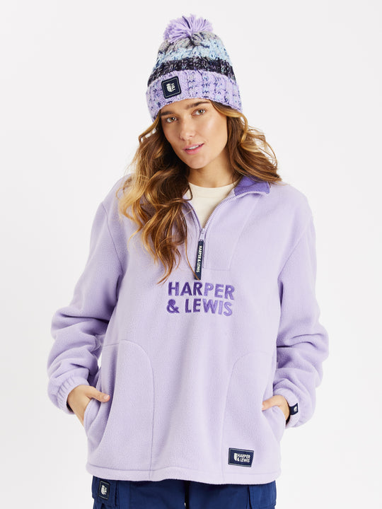 Camille Fleece mit 1/4-Reißverschluss, Lavendel