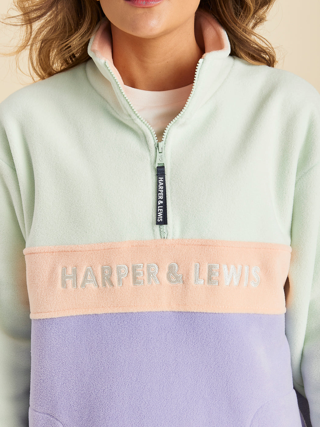 Mellow 1/4 Zip Fleece Light Sage & Light Lilac – Harper & Lewis