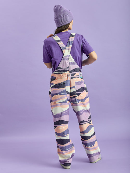 Lois Retro Pattern Corduroy Dungarees