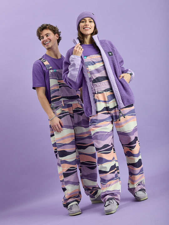 Lois Retro Pattern Corduroy Dungarees