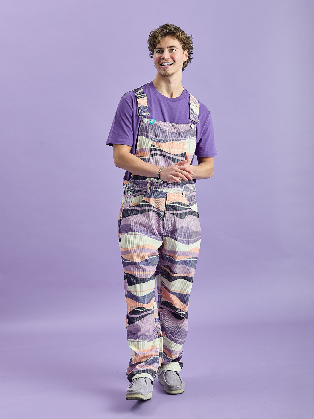 Lois Retro Pattern Corduroy Dungarees