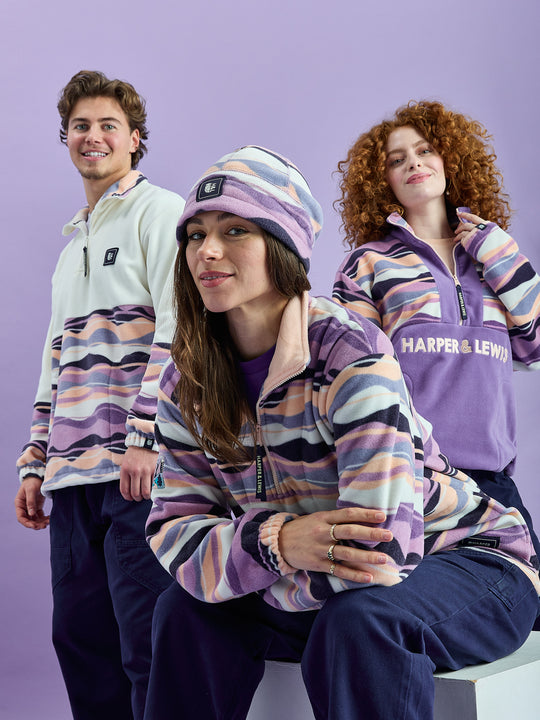 Bronte Retro Pattern 1/4 Zip Fleece