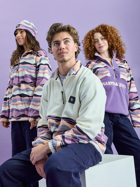 Bodie Retro Pattern 1/4 Zip Fleece