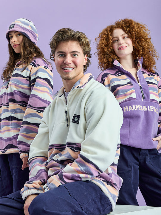 Bronte Retro Pattern 1/4 Zip Fleece