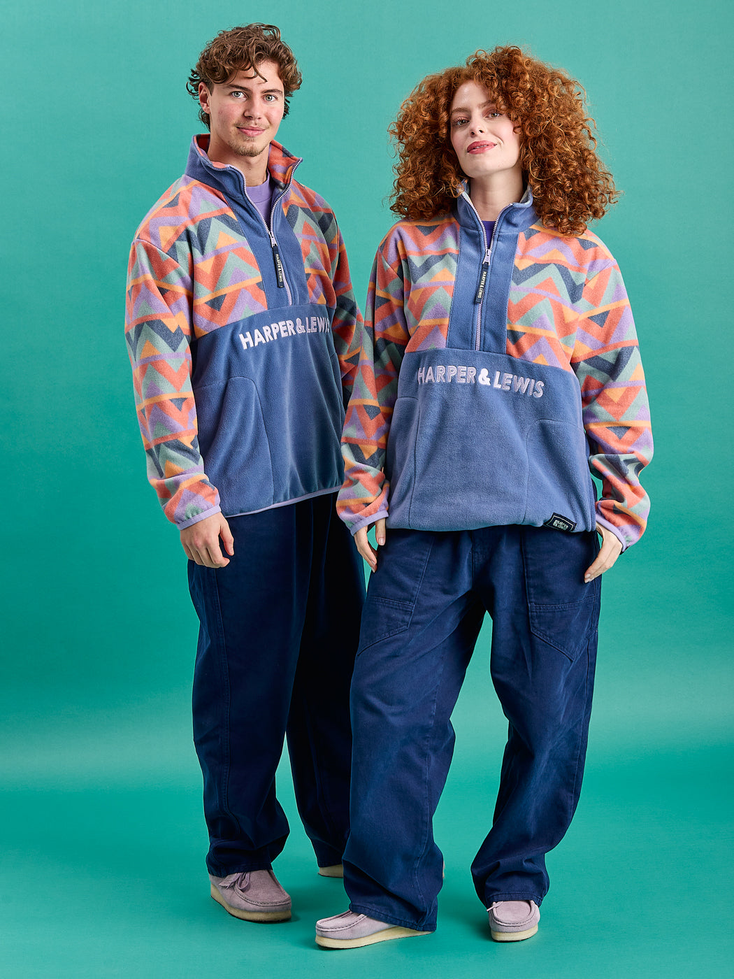 Bodie Retro Pattern 1/4 Zip Fleece