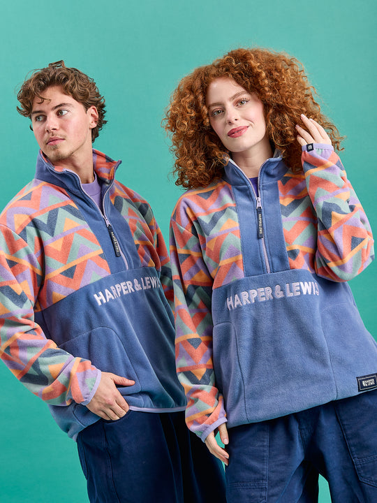 Bodie Retro Pattern 1/4 Zip Fleece