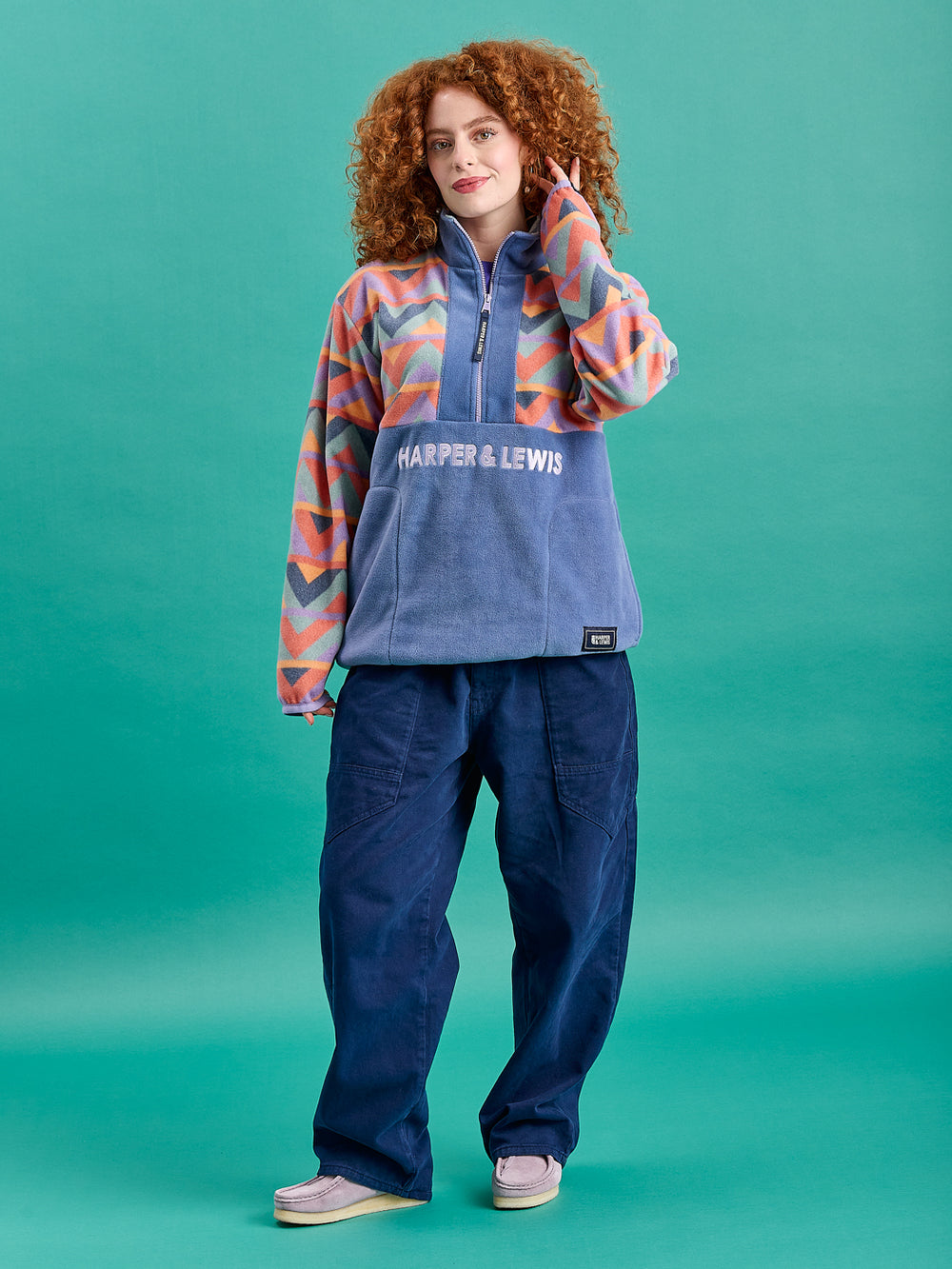 Bodie Retro Pattern 1/4 Zip Fleece