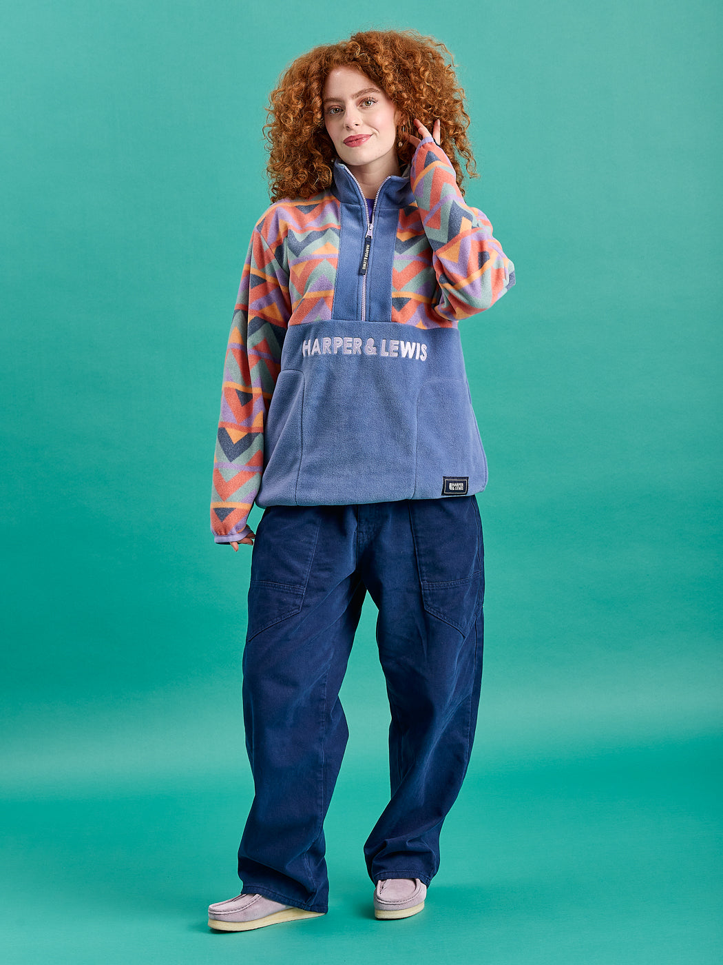 Bodie Retro Pattern 1/4 Zip Fleece