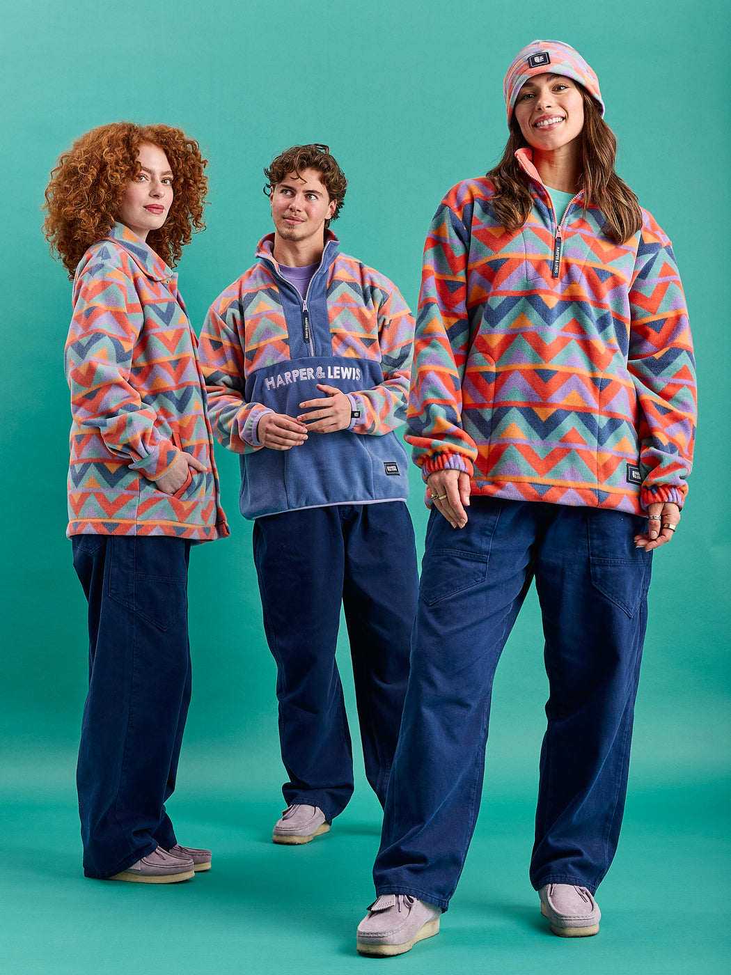 Bodie Retro Pattern 1/4 Zip Fleece