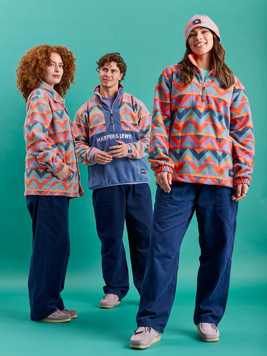 Bodie Retro Pattern 1/4 Zip Fleece