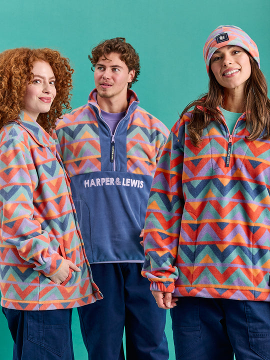 Bodie Retro Pattern 1/4 Zip Fleece