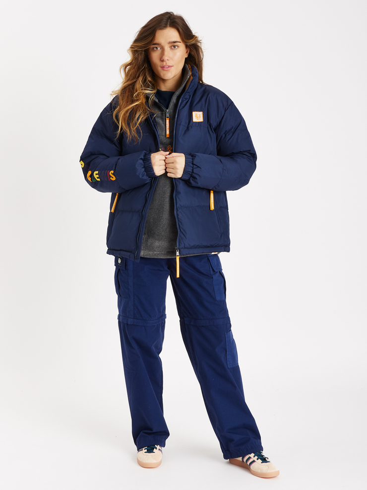 Down sales coat navy