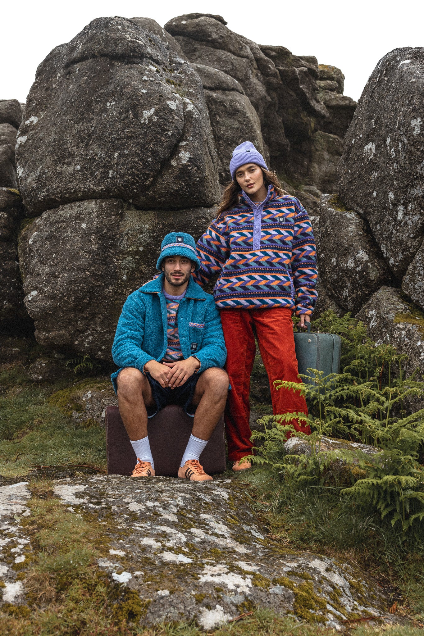 Charlie Retro Pattern Popper Neck Sherpa Fleece – Harper & Lewis