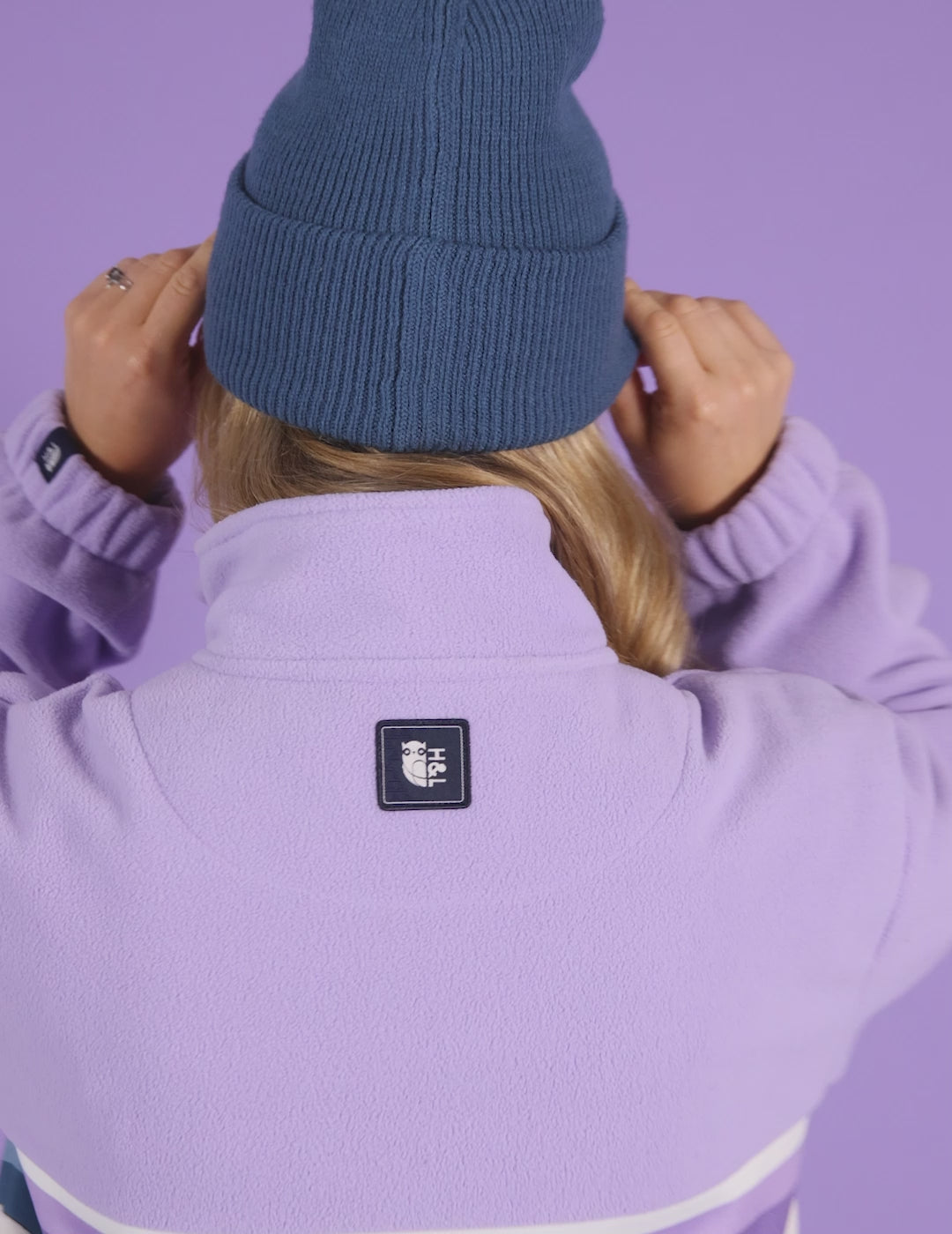 One Eighty 1/4 Zip Fleece Lavender & Cream