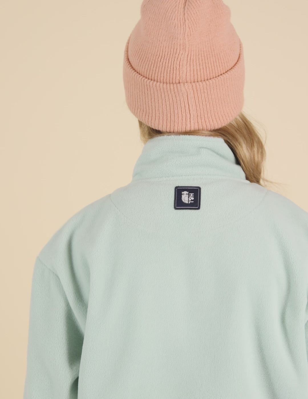 Mellow 1/4 Zip Fleece Light Sage & Light Lilac