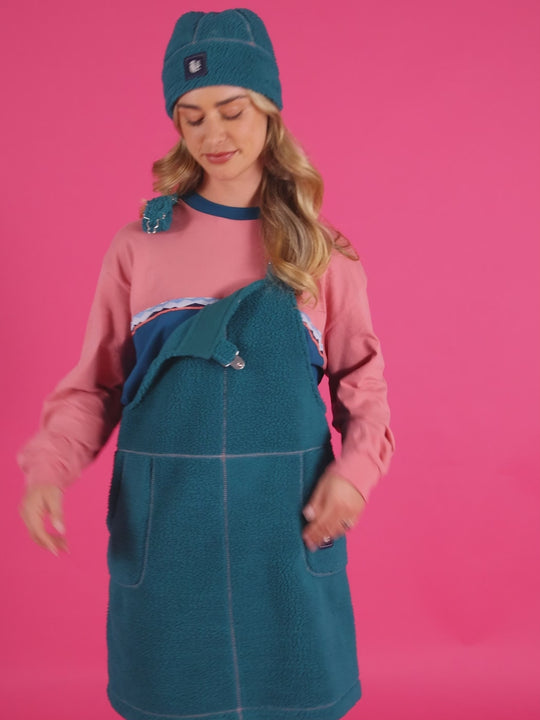 Syd Sherpa Fleece Pinafore Dress