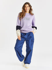 Sandalwood Knitted Jumper Lavender & Navy